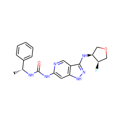 C[C@@H](NC(=O)Nc1cc2[nH]nc(N[C@H]3COC[C@H]3F)c2cn1)c1ccccc1 ZINC000210788781