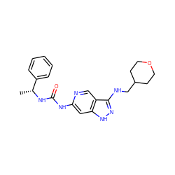 C[C@@H](NC(=O)Nc1cc2[nH]nc(NCC3CCOCC3)c2cn1)c1ccccc1 ZINC001772610916