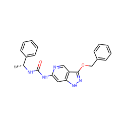 C[C@@H](NC(=O)Nc1cc2[nH]nc(OCc3ccccc3)c2cn1)c1ccccc1 ZINC000209378993