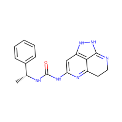 C[C@@H](NC(=O)Nc1cc2c3c(n1)CCN=C3NN2)c1ccccc1 ZINC000210731337