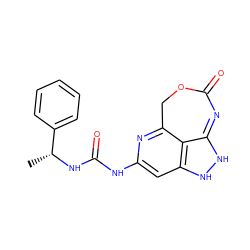 C[C@@H](NC(=O)Nc1cc2c3c(n1)COC(=O)N=C3NN2)c1ccccc1 ZINC001772617402