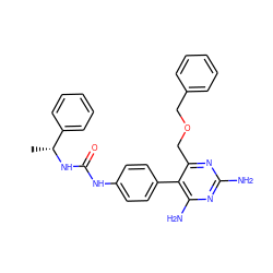 C[C@@H](NC(=O)Nc1ccc(-c2c(N)nc(N)nc2COCc2ccccc2)cc1)c1ccccc1 ZINC000014970755