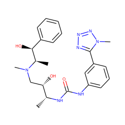 C[C@@H](NC(=O)Nc1cccc(-c2nnnn2C)c1)[C@@H](O)CN(C)[C@H](C)[C@@H](O)c1ccccc1 ZINC000029039850