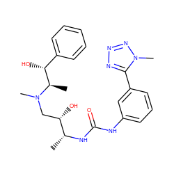 C[C@@H](NC(=O)Nc1cccc(-c2nnnn2C)c1)[C@@H](O)CN(C)[C@H](C)[C@H](O)c1ccccc1 ZINC000029039823