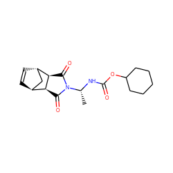 C[C@@H](NC(=O)OC1CCCCC1)N1C(=O)[C@H]2[C@H]3C=C[C@@H](C3)[C@H]2C1=O ZINC000101506442