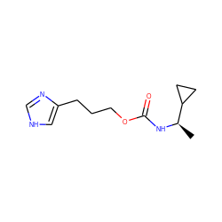 C[C@@H](NC(=O)OCCCc1c[nH]cn1)C1CC1 ZINC000013490988