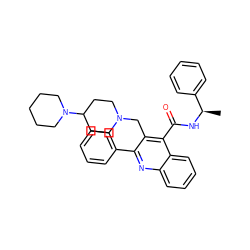 C[C@@H](NC(=O)c1c(CN2CCC(N3CCCCC3)CC2)c(-c2ccccc2)nc2ccccc12)c1ccccc1 ZINC001772590837