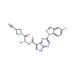 C[C@@H](NC(=O)c1c[nH]c2ncc(-n3ncc4cc(Cl)ccc43)nc12)C(=O)N1CC(C#N)C1 ZINC000096258681