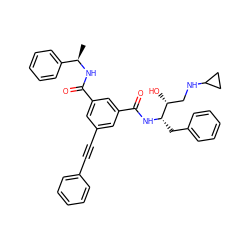 C[C@@H](NC(=O)c1cc(C#Cc2ccccc2)cc(C(=O)N[C@@H](Cc2ccccc2)[C@H](O)CNC2CC2)c1)c1ccccc1 ZINC000044352171