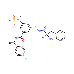 C[C@@H](NC(=O)c1cc(CNC(=O)[C@](C)(N)Cc2ccccc2)cc(N(C)S(C)(=O)=O)c1)c1ccc(F)cc1 ZINC000049775558