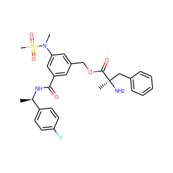 C[C@@H](NC(=O)c1cc(COC(=O)[C@](C)(N)Cc2ccccc2)cc(N(C)S(C)(=O)=O)c1)c1ccc(F)cc1 ZINC000014960453