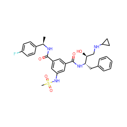 C[C@@H](NC(=O)c1cc(NS(C)(=O)=O)cc(C(=O)N[C@@H](Cc2ccccc2)[C@@H](O)CNC2CC2)c1)c1ccc(F)cc1 ZINC000028604340