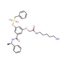 C[C@@H](NC(=O)c1cc(OCC(=O)NCCCCCN)cc(OS(=O)(=O)Cc2ccccc2)c1)c1ccccc1 ZINC000014960457