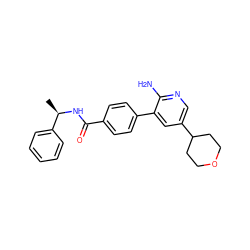 C[C@@H](NC(=O)c1ccc(-c2cc(C3CCOCC3)cnc2N)cc1)c1ccccc1 ZINC001772570552