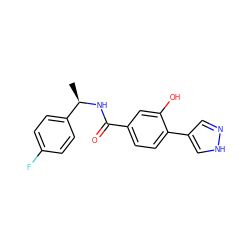 C[C@@H](NC(=O)c1ccc(-c2cn[nH]c2)c(O)c1)c1ccc(F)cc1 ZINC001772649372