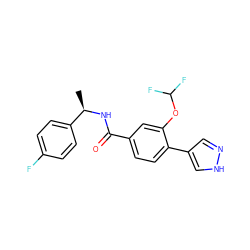 C[C@@H](NC(=O)c1ccc(-c2cn[nH]c2)c(OC(F)F)c1)c1ccc(F)cc1 ZINC001772574177