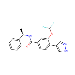 C[C@@H](NC(=O)c1ccc(-c2cn[nH]c2)c(OC(F)F)c1)c1ccccc1 ZINC001772614508