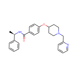 C[C@@H](NC(=O)c1ccc(OC2CCN(Cc3ccccn3)CC2)cc1)c1ccccc1 ZINC000011821492