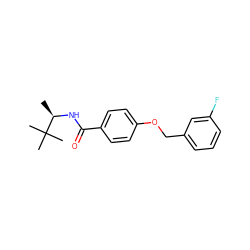 C[C@@H](NC(=O)c1ccc(OCc2cccc(F)c2)cc1)C(C)(C)C ZINC000095574107