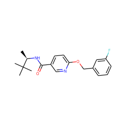 C[C@@H](NC(=O)c1ccc(OCc2cccc(F)c2)nc1)C(C)(C)C ZINC000068267021