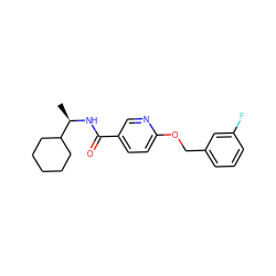 C[C@@H](NC(=O)c1ccc(OCc2cccc(F)c2)nc1)C1CCCCC1 ZINC000095578929