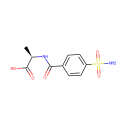 C[C@@H](NC(=O)c1ccc(S(N)(=O)=O)cc1)C(=O)O ZINC000027639114