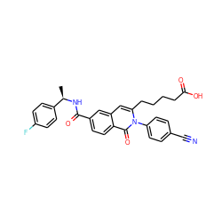 C[C@@H](NC(=O)c1ccc2c(=O)n(-c3ccc(C#N)cc3)c(CCCCC(=O)O)cc2c1)c1ccc(F)cc1 ZINC000223511465