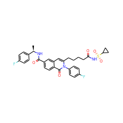 C[C@@H](NC(=O)c1ccc2c(=O)n(-c3ccc(F)cc3)c(CCCCC(=O)NS(=O)(=O)C3CC3)cc2c1)c1ccc(F)cc1 ZINC000223518279