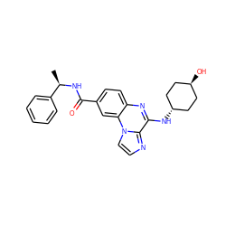 C[C@@H](NC(=O)c1ccc2nc(N[C@H]3CC[C@H](O)CC3)c3nccn3c2c1)c1ccccc1 ZINC000261183693