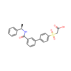 C[C@@H](NC(=O)c1cccc(-c2ccc(S(=O)(=O)CC(=O)O)cc2)c1)c1ccccc1 ZINC000003600327