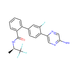 C[C@@H](NC(=O)c1ccccc1-c1ccc(-c2cnc(N)cn2)c(F)c1)C(F)(F)F ZINC000224773566