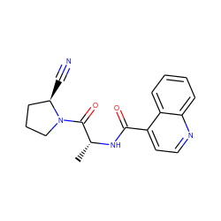 C[C@@H](NC(=O)c1ccnc2ccccc12)C(=O)N1CCC[C@H]1C#N ZINC000169310668