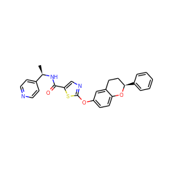 C[C@@H](NC(=O)c1cnc(Oc2ccc3c(c2)CC[C@@H](c2ccccc2)O3)s1)c1ccncc1 ZINC000169710418