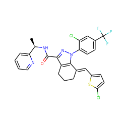 C[C@@H](NC(=O)c1nn(-c2ccc(C(F)(F)F)cc2Cl)c2c1CCC/C2=C\c1ccc(Cl)s1)c1ccccn1 ZINC001772647677