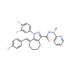 C[C@@H](NC(=O)c1nn(-c2ccc(Cl)c(Cl)c2)c2c1CCCC/C2=C\c1ccc(Cl)cc1)c1ccccn1 ZINC001772569921