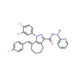 C[C@@H](NC(=O)c1nn(-c2ccc(Cl)c(Cl)c2)c2c1CCCC/C2=C\c1ccc(F)cc1)c1ccccn1 ZINC001772603195