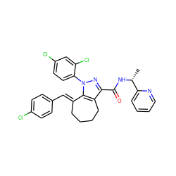 C[C@@H](NC(=O)c1nn(-c2ccc(Cl)cc2Cl)c2c1CCCC/C2=C\c1ccc(Cl)cc1)c1ccccn1 ZINC001772643958