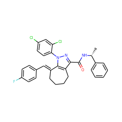 C[C@@H](NC(=O)c1nn(-c2ccc(Cl)cc2Cl)c2c1CCCC/C2=C\c1ccc(F)cc1)c1ccccc1 ZINC000113258659