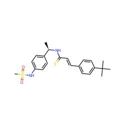 C[C@@H](NC(=S)/C=C/c1ccc(C(C)(C)C)cc1)c1ccc(NS(C)(=O)=O)cc1 ZINC000036486315