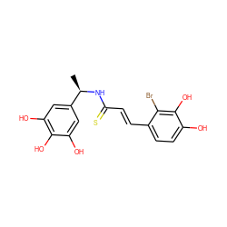 C[C@@H](NC(=S)/C=C/c1ccc(O)c(O)c1Br)c1cc(O)c(O)c(O)c1 ZINC000169685059