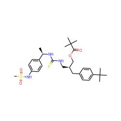 C[C@@H](NC(=S)NC[C@@H](COC(=O)C(C)(C)C)Cc1ccc(C(C)(C)C)cc1)c1ccc(NS(C)(=O)=O)cc1 ZINC000137533460