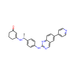 C[C@@H](NC1=CC(=O)CCC1)c1ccc(Nc2ncc3cc(-c4ccncc4)ccc3n2)cc1 ZINC000103093117