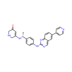 C[C@@H](NC1=CC(=O)CNC1)c1ccc(Nc2ncc3cc(-c4ccncc4)ccc3n2)cc1 ZINC000103084613