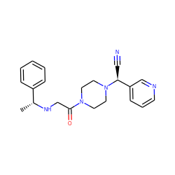 C[C@@H](NCC(=O)N1CCN([C@@H](C#N)c2cccnc2)CC1)c1ccccc1 ZINC000013729218