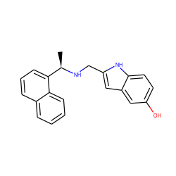 C[C@@H](NCc1cc2cc(O)ccc2[nH]1)c1cccc2ccccc12 ZINC000653708661