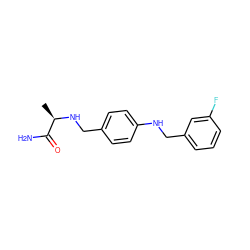 C[C@@H](NCc1ccc(NCc2cccc(F)c2)cc1)C(N)=O ZINC000000006177