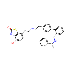 C[C@@H](NCc1ccccc1-c1ccc(CCNCCc2ccc(O)c3[nH]c(=O)sc23)cc1)c1ccccc1 ZINC000082159892