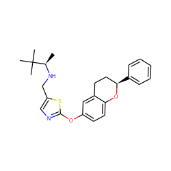 C[C@@H](NCc1cnc(Oc2ccc3c(c2)CC[C@@H](c2ccccc2)O3)s1)C(C)(C)C ZINC000145482554