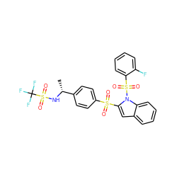 C[C@@H](NS(=O)(=O)C(F)(F)F)c1ccc(S(=O)(=O)c2cc3ccccc3n2S(=O)(=O)c2ccccc2F)cc1 ZINC000064527881