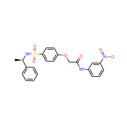 C[C@@H](NS(=O)(=O)c1ccc(OCC(=O)Nc2cccc([N+](=O)[O-])c2)cc1)c1ccccc1 ZINC000001127140